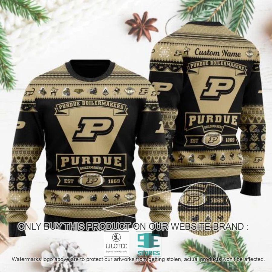 Personalized Purdue Boilermakers Football Ugly Chrisrtmas Sweater - LIMITED EDITION 9