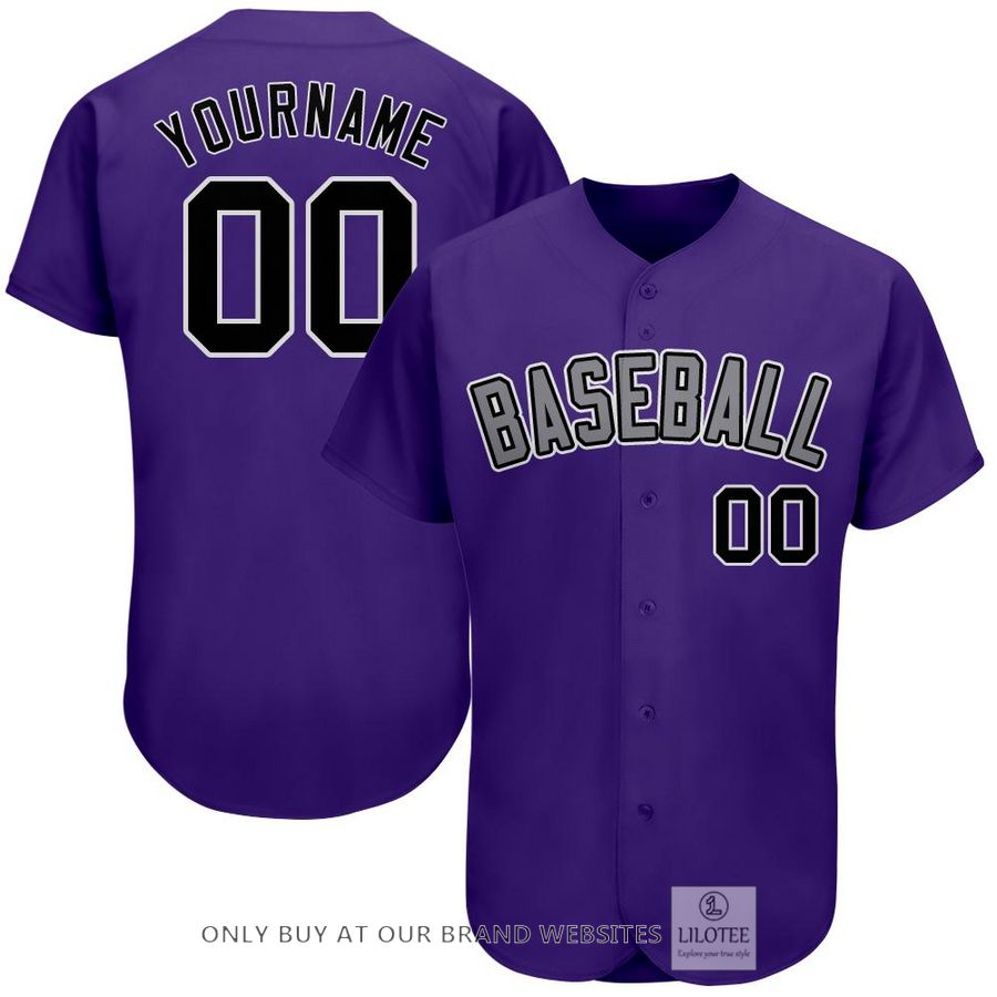 Personalized Purple Black Gray Baseball Jersey - LIMITED EDITION 6