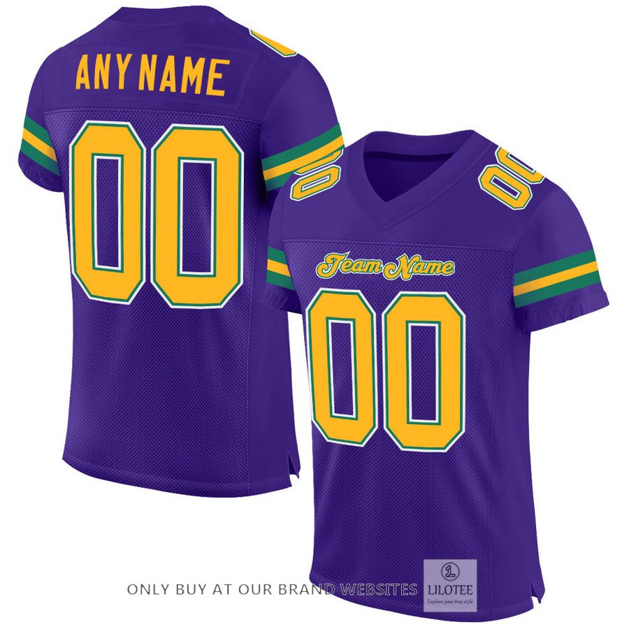 Personalized Purple Gold-Kelly Green Football Jersey - LIMITED EDITION 17