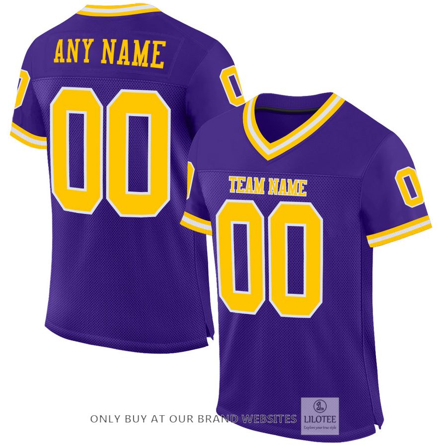 Personalized Purple Gold-White Football Jersey - LIMITED EDITION 32