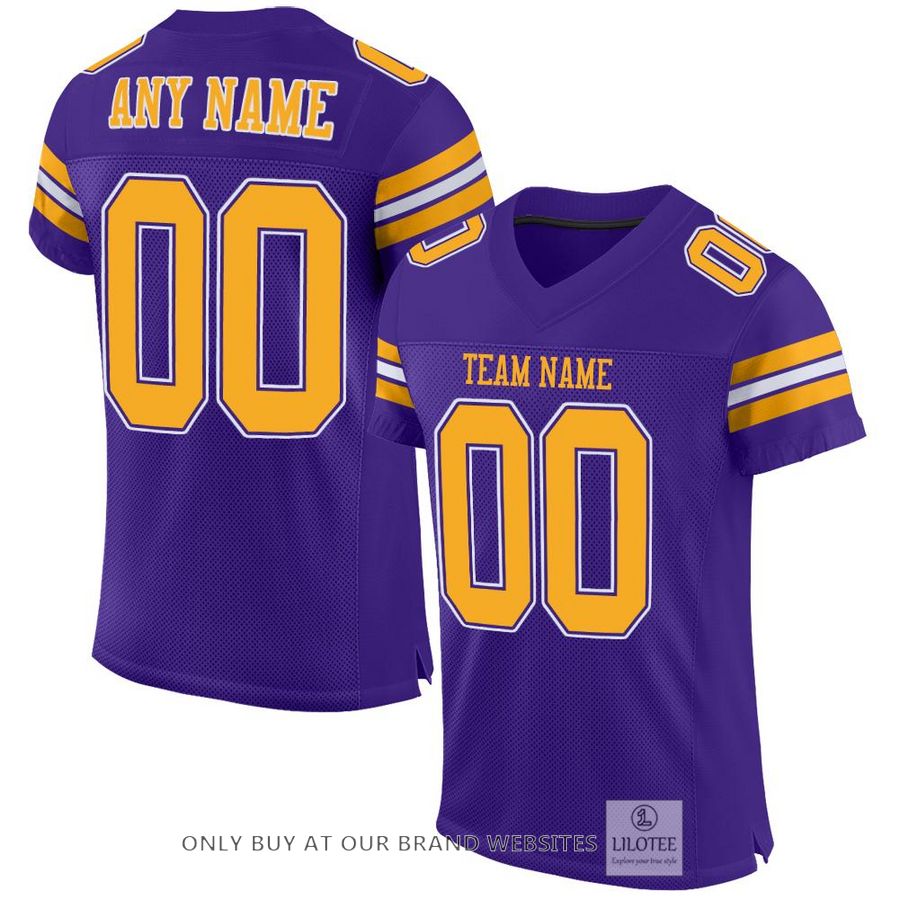 Personalized Purple Gold White Football Jersey - LIMITED EDITION 6