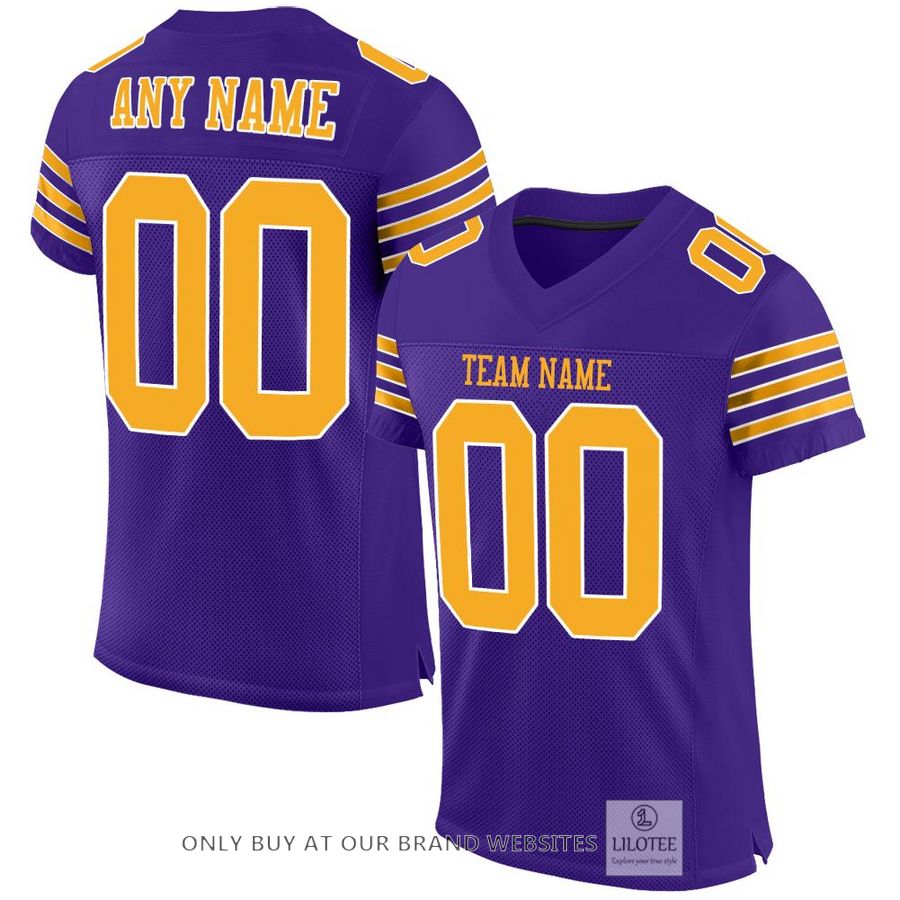 Personalized Purple Gold-White Football Jersey - LIMITED EDITION 7