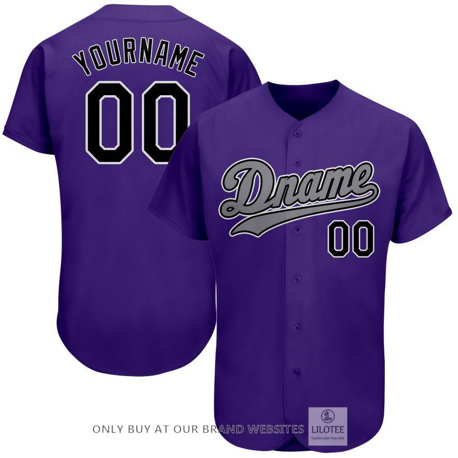 Personalized Purple Gray Black Baseball Jersey - LIMITED EDITION 9