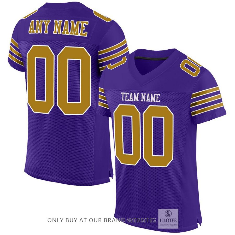 Personalized Purple Old Gold-White Football Jersey - LIMITED EDITION 7