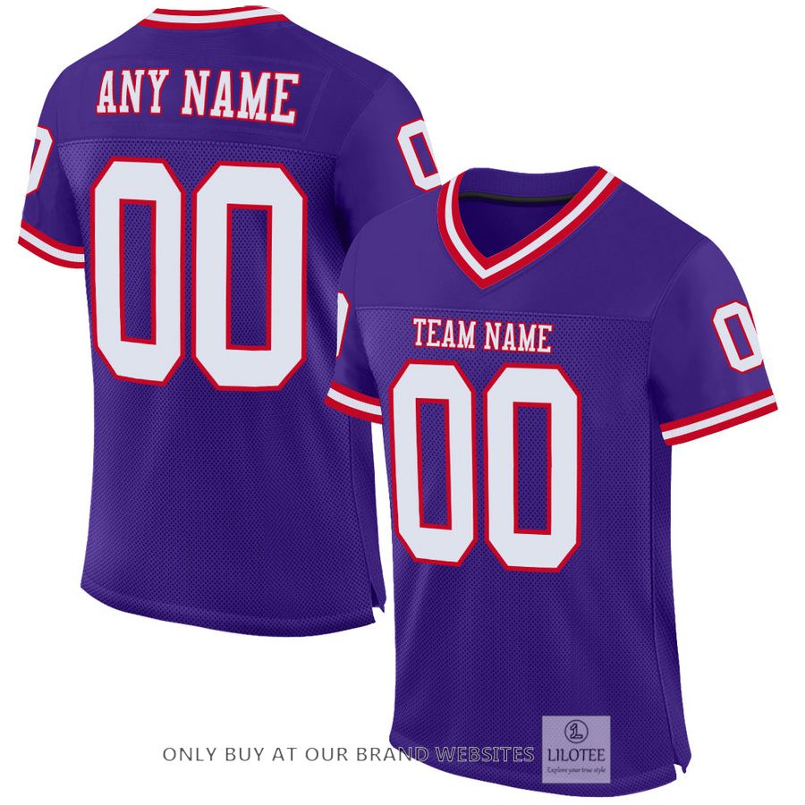 Personalized Purple Red White Football Jersey - LIMITED EDITION 33