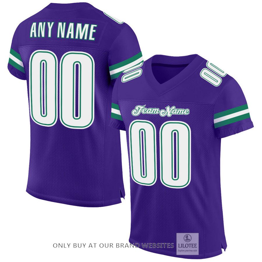 Personalized Purple White-Kelly Green Football Jersey - LIMITED EDITION 16