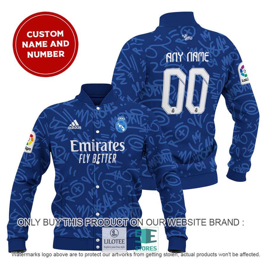 Personalized Real Madrid FC Adidas blue Baseball Jacket - LIMITED EDITION 6