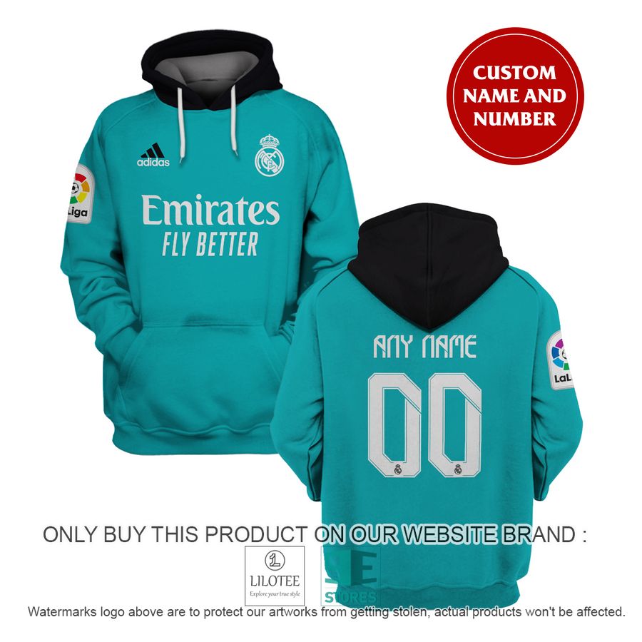 Personalized Real Madrid FC Adidas cyan Shirt, Hoodie - LIMITED EDITION 17