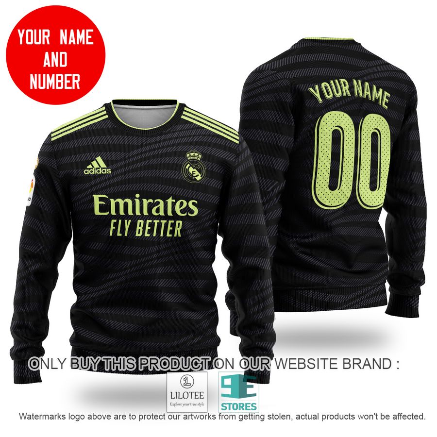Personalized Real Madrid FC Adidas Emirates Fly Better black Sweater - LIMITED EDITION 12