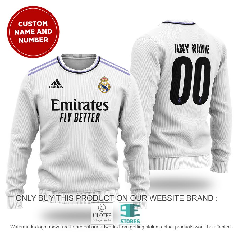 Personalized Real Madrid FC Adidas Emirates Fly Better white Sweater - LIMITED EDITION 13