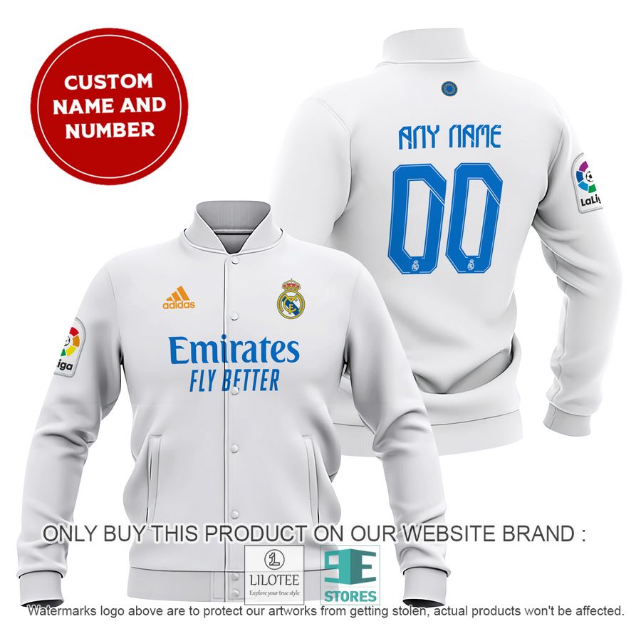 Personalized Real Madrid FC Adidas white Baseball Jacket - LIMITED EDITION 6