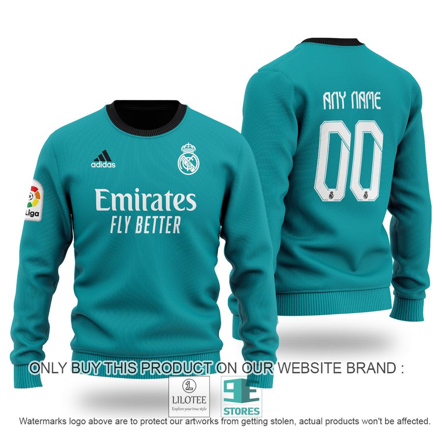 Personalized Real Madrid FC Emirates Fly Better cyan Sweater - LIMITED EDITION 12