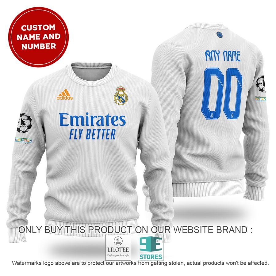 Personalized Real Madrid FC Emirates Fly Better white Sweater - LIMITED EDITION 12