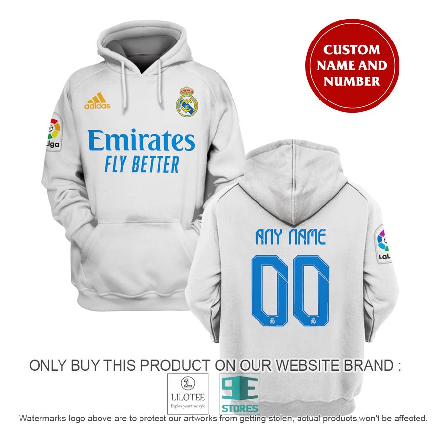 Personalized Real Madrid FC La Liga Emirates Fly Better white Shirt, Hoodie - LIMITED EDITION 17
