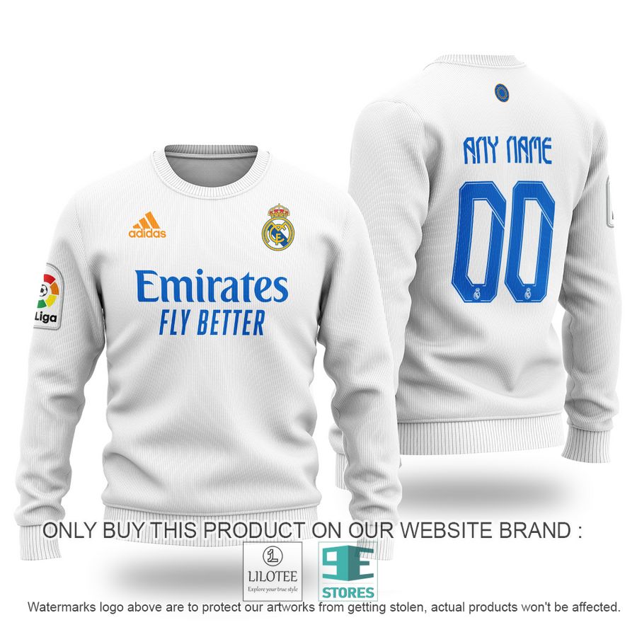 Personalized Real Madrid FC La Liga Emirates Fly Better white Sweater - LIMITED EDITION 8