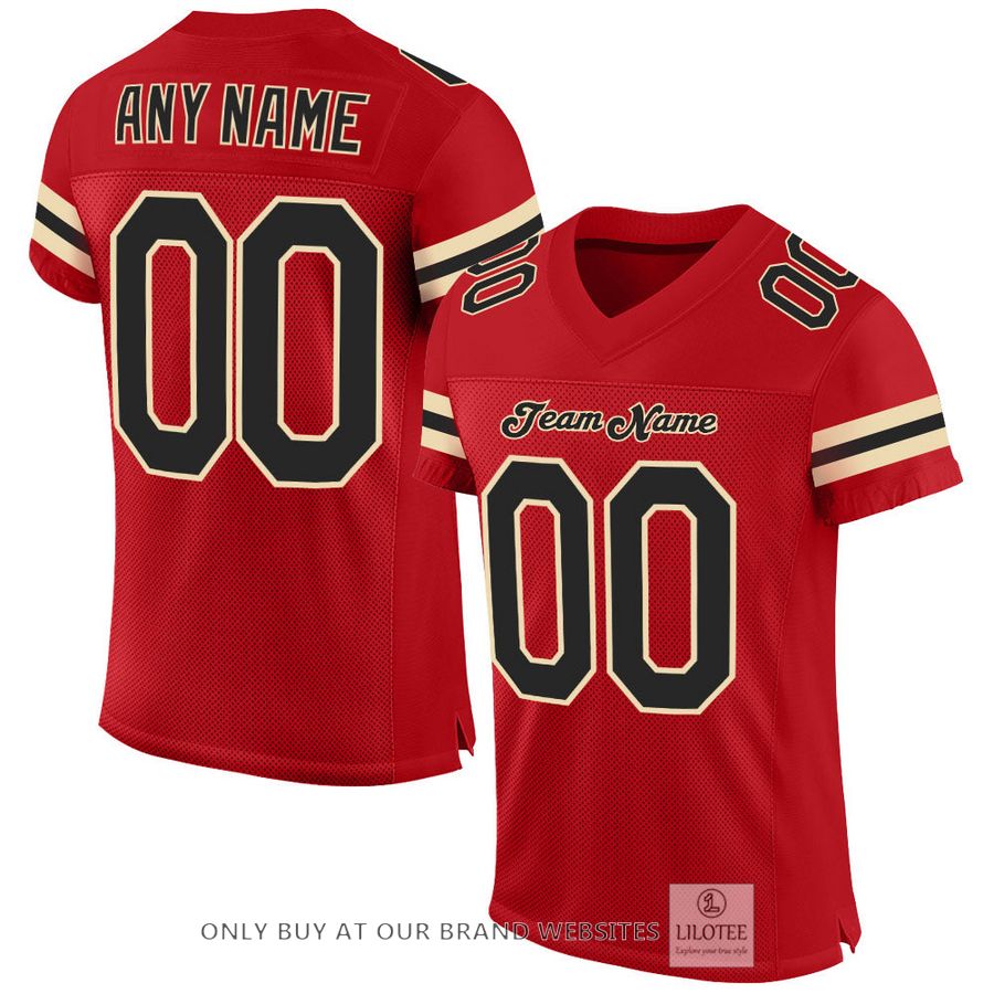 Personalized Red Black-Cream Football Jersey - LIMITED EDITION 17