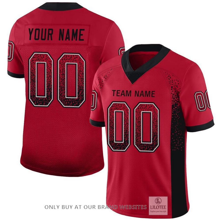 Personalized Red Black Light Gray Mesh Drift Football Jersey - LIMITED EDITION 7