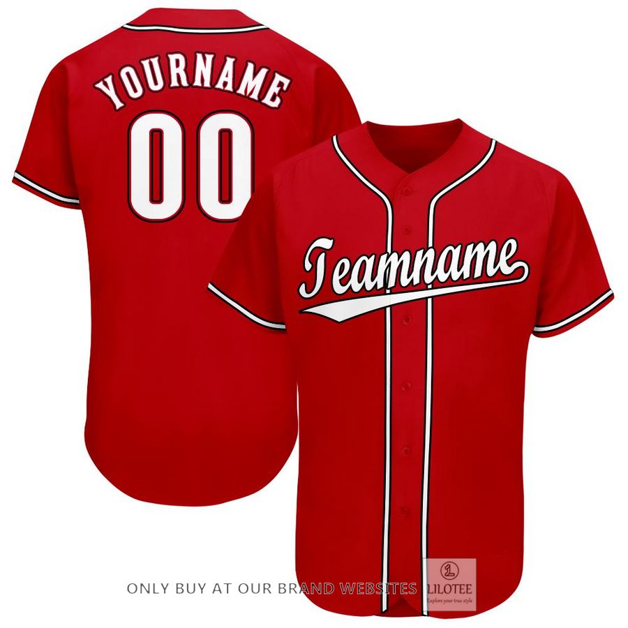 Personalized Red Black White Baseball Jersey - LIMITED EDITION 9