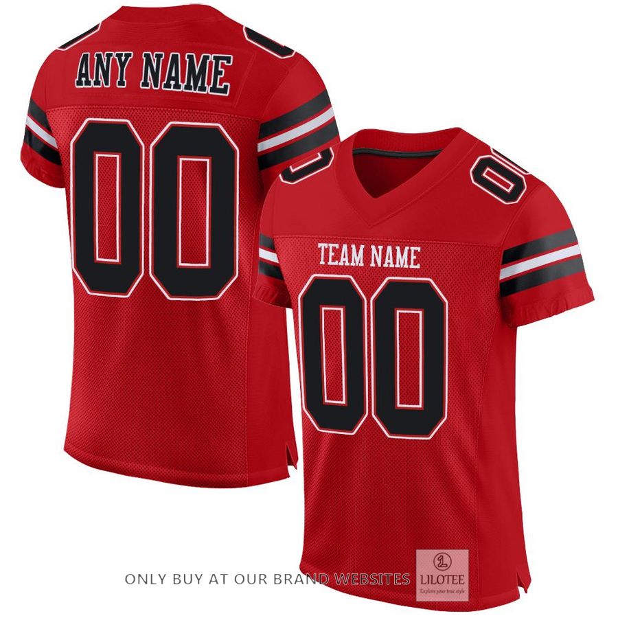 Personalized Red Black White Football Jersey - LIMITED EDITION 7