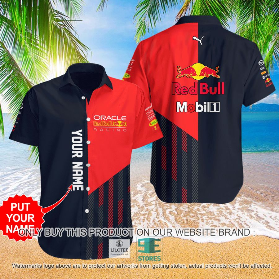 Personalized Red Bull Racing Black Red Hawaiian Shirt 9