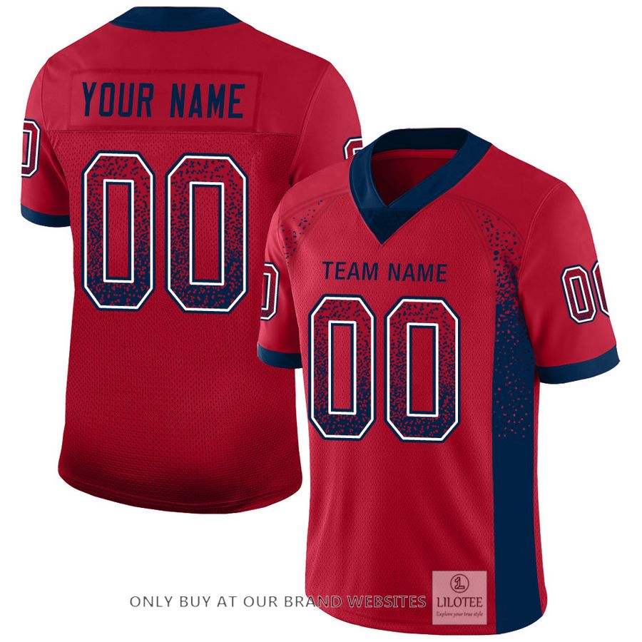 Personalized Red Navy-White Mesh Drift Fashion Football Jersey - LIMITED EDITION 33