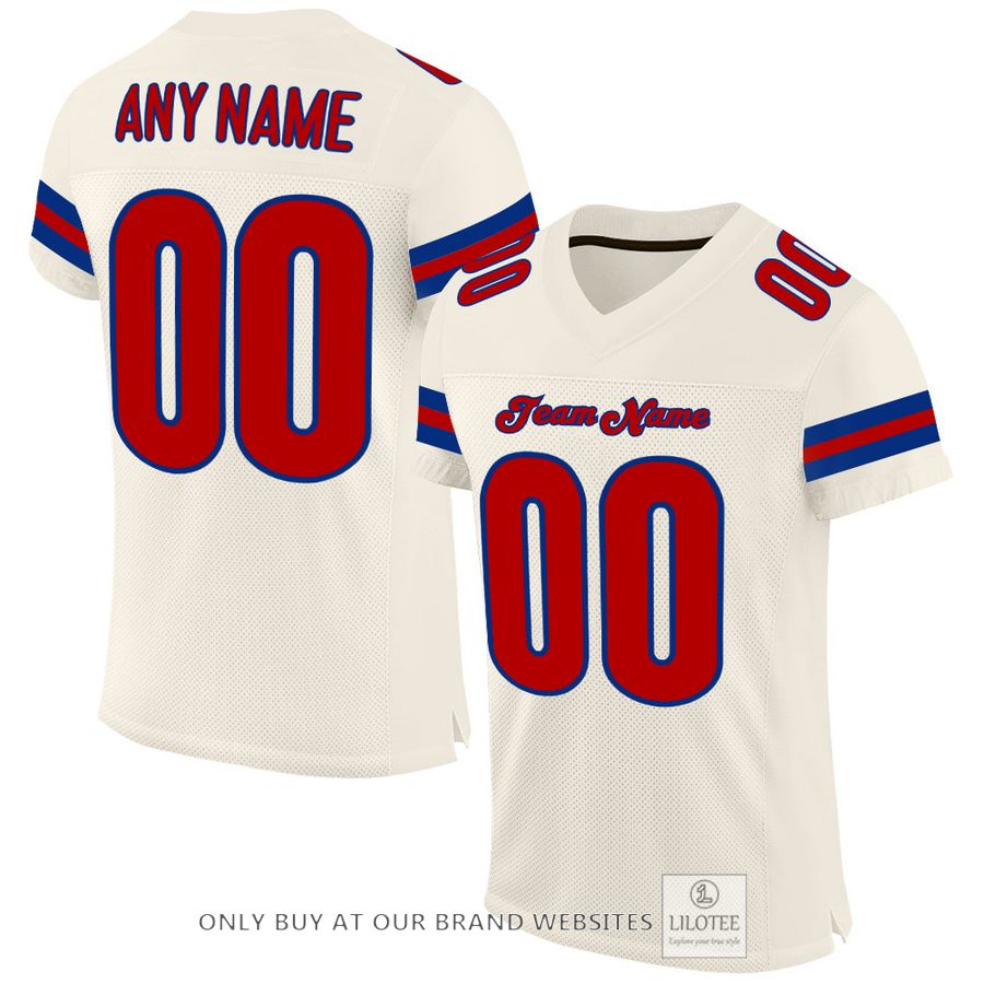 Personalized Red-Royal Cream Football Jersey - LIMITED EDITION 16
