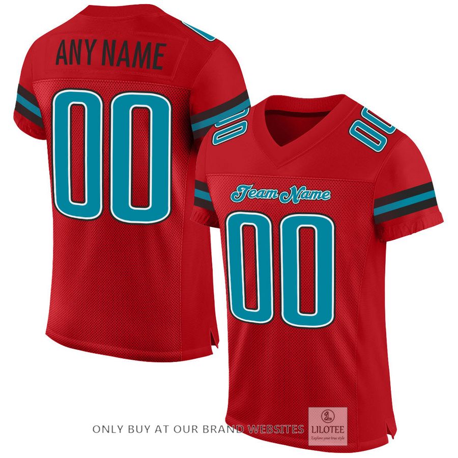 Personalized Red Teal-Black Football Jersey - LIMITED EDITION 32