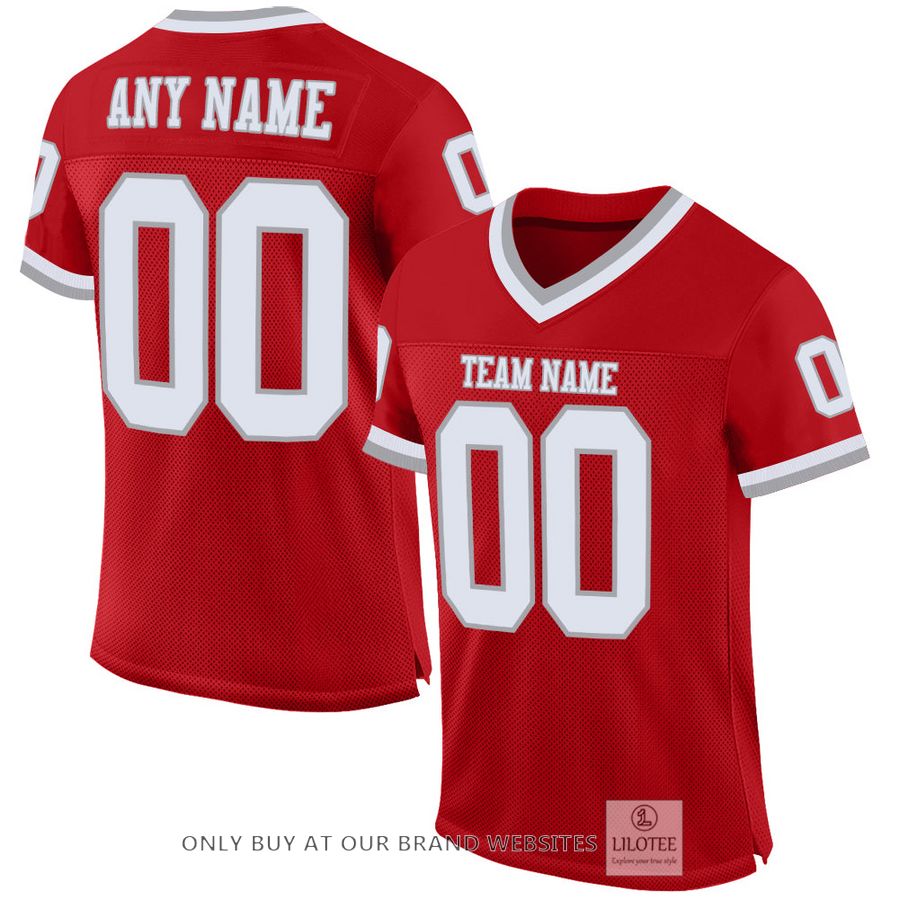 Personalized Red White-Gray Football Jersey - LIMITED EDITION 32