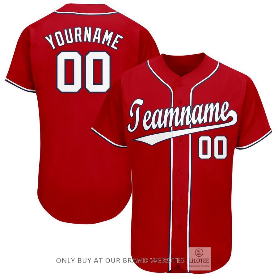 Personalized Red White Navy Baseball Jersey - LIMITED EDITION 8
