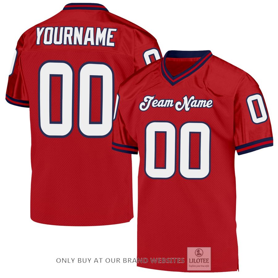 Personalized Red White-Navy Football Jersey - LIMITED EDITION 33