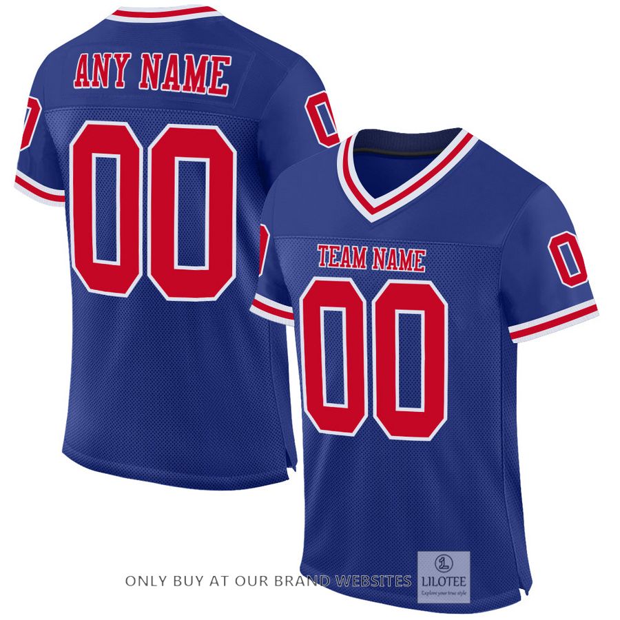 Personalized Red-White Royal Football Jersey - LIMITED EDITION 17