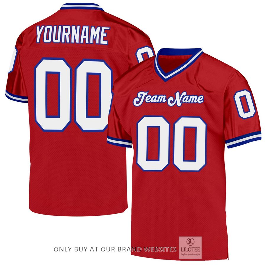 Personalized Red White-Royal Football Jersey - LIMITED EDITION 32