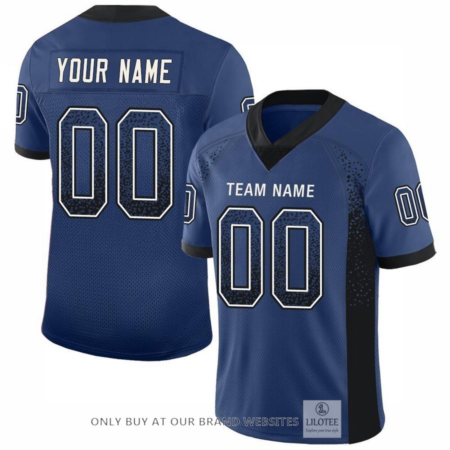 Personalized Royal Black White Mesh Drift Football Jersey - LIMITED EDITION 4