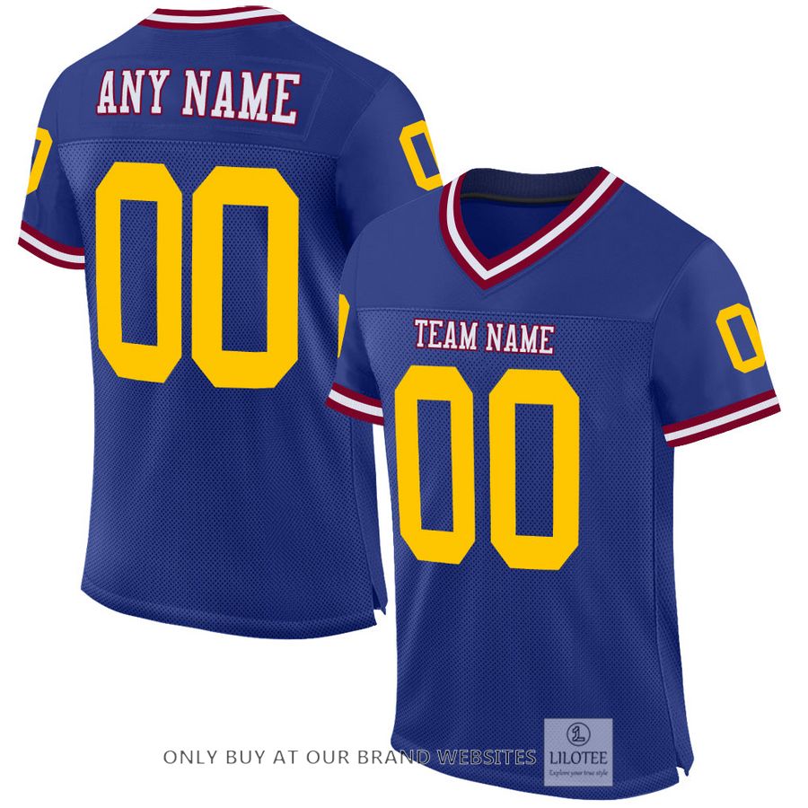 Personalized Royal Gold-Maroon Football Jersey - LIMITED EDITION 16