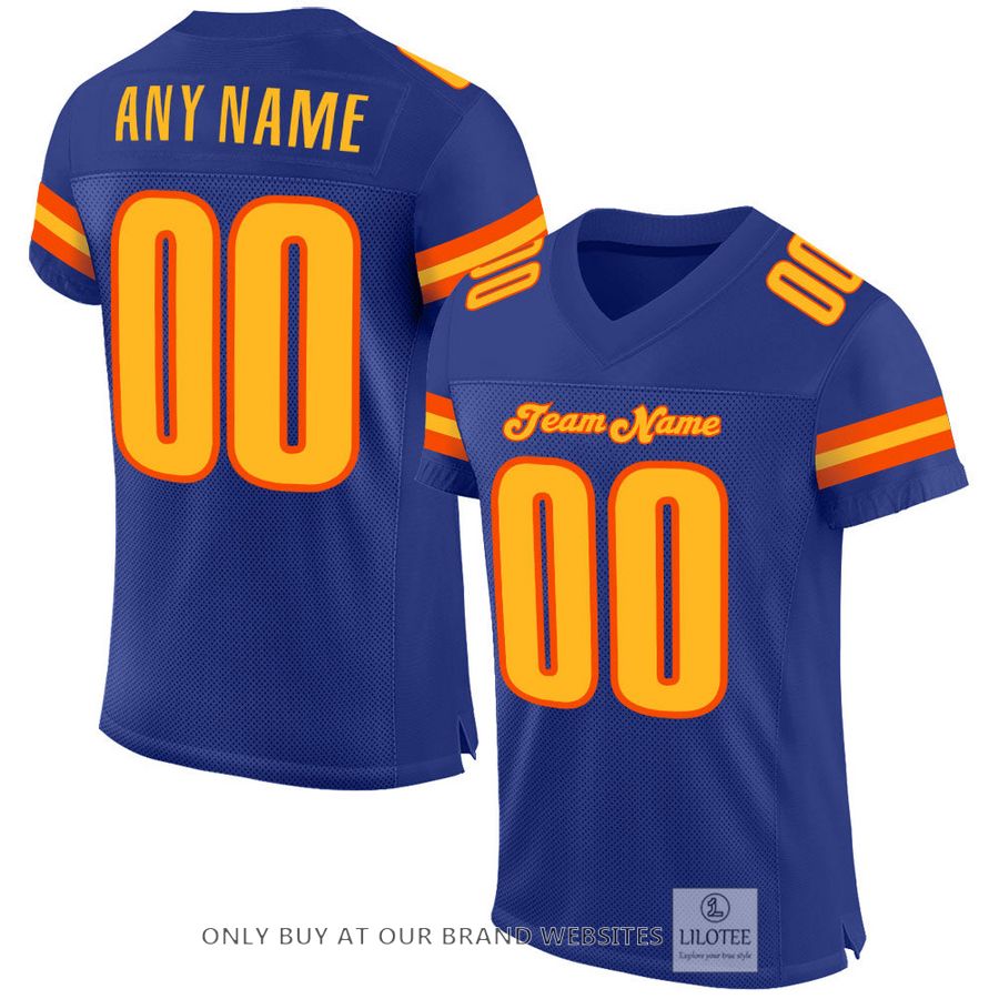 Personalized Royal Gold-Orange Football Jersey - LIMITED EDITION 16
