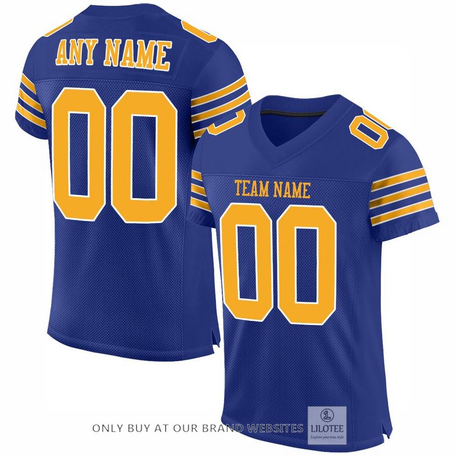 Personalized Royal Gold White Football Jersey - LIMITED EDITION 7