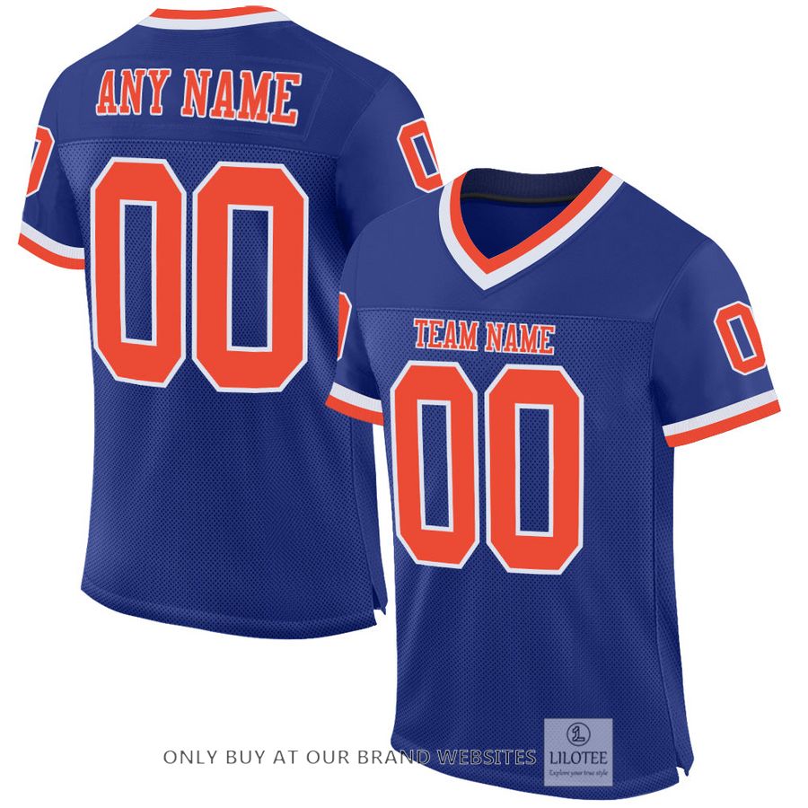 Personalized Royal Orange-White Football Jersey - LIMITED EDITION 16