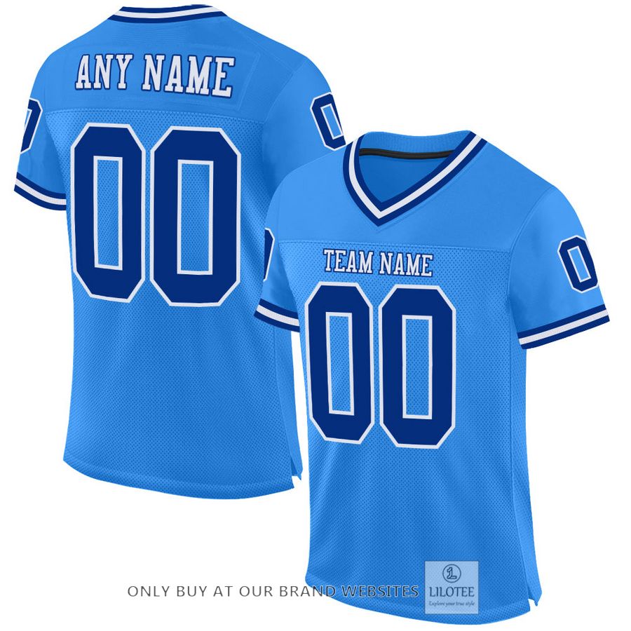 Personalized Royal-White Powder Blue Football Jersey - LIMITED EDITION 32