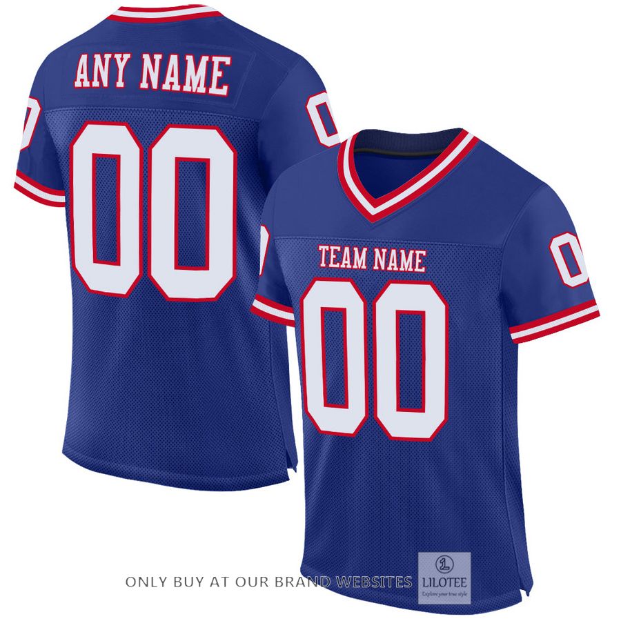 Personalized Royal White-Red Football Jersey - LIMITED EDITION 33