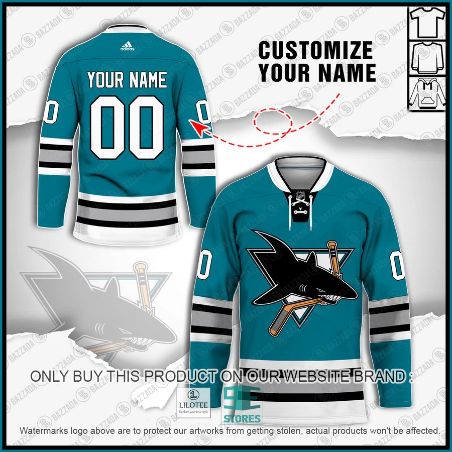 Personalized San Jose Sharks NHL Hockey jersey 6