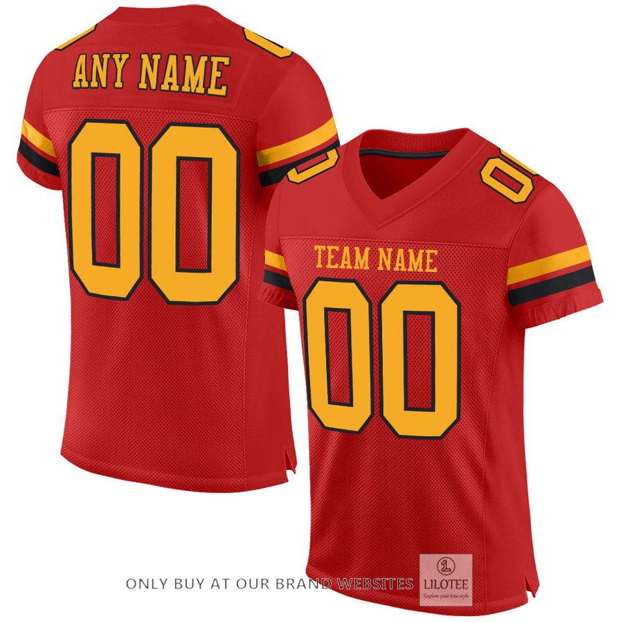 Personalized Scarlet Gold-Black Football Jersey - LIMITED EDITION 16