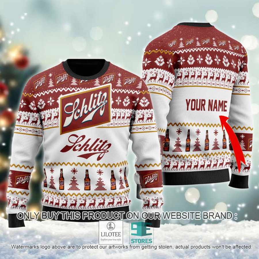 Personalized Schlitz Beer Ugly Christmas Sweater - LIMITED EDITION 8