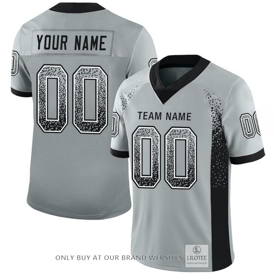 Personalized Silver Black White Mesh Drift Football Jersey - LIMITED EDITION 5