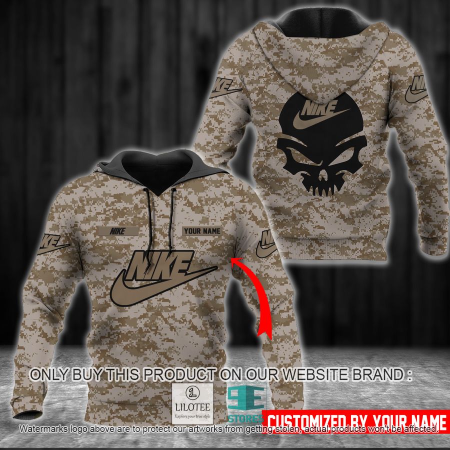 Personalized Skull Nike camo 3D Hoodie - LIMITED EDITION 8