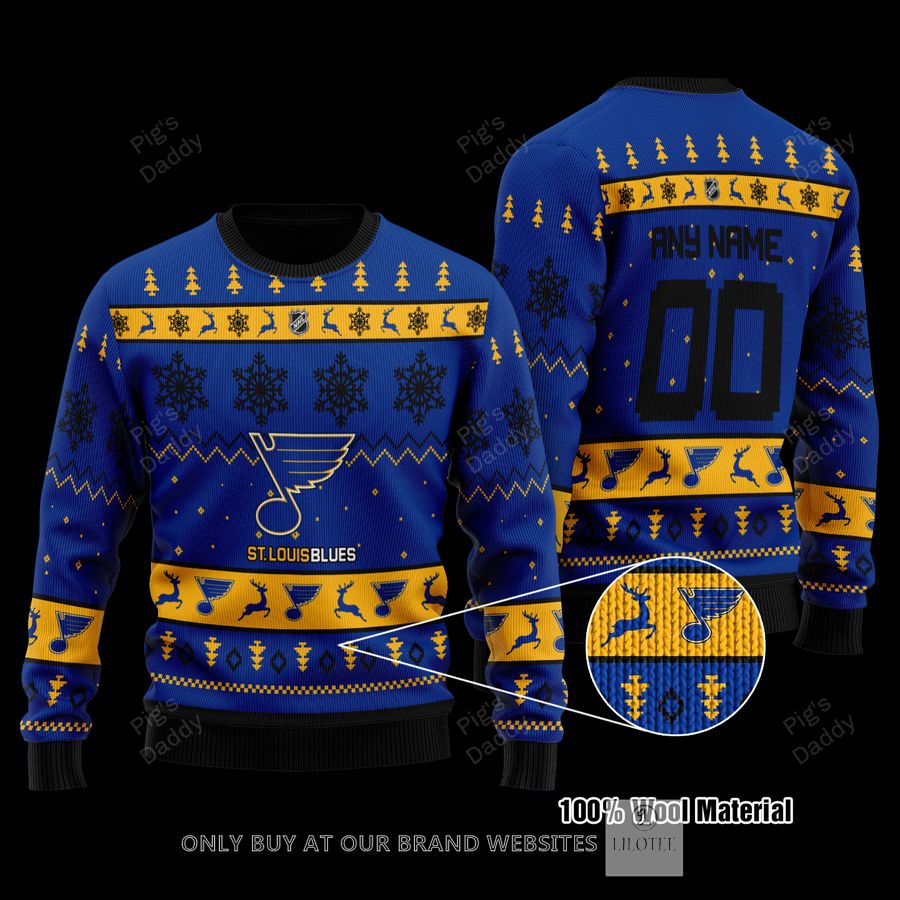 Personalized St Louis Blues Blue Wool Sweater 9