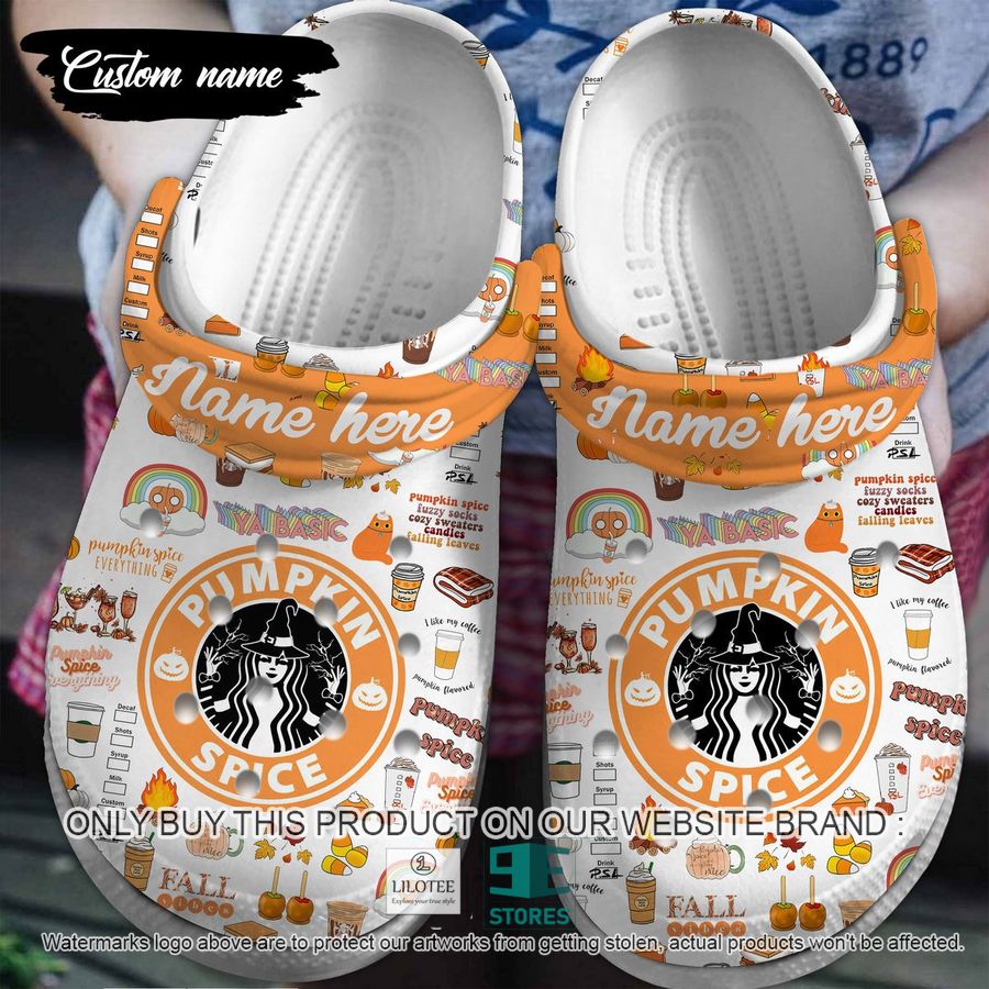 Personalized Starbucks Pumpkin Crocband Shoes 7