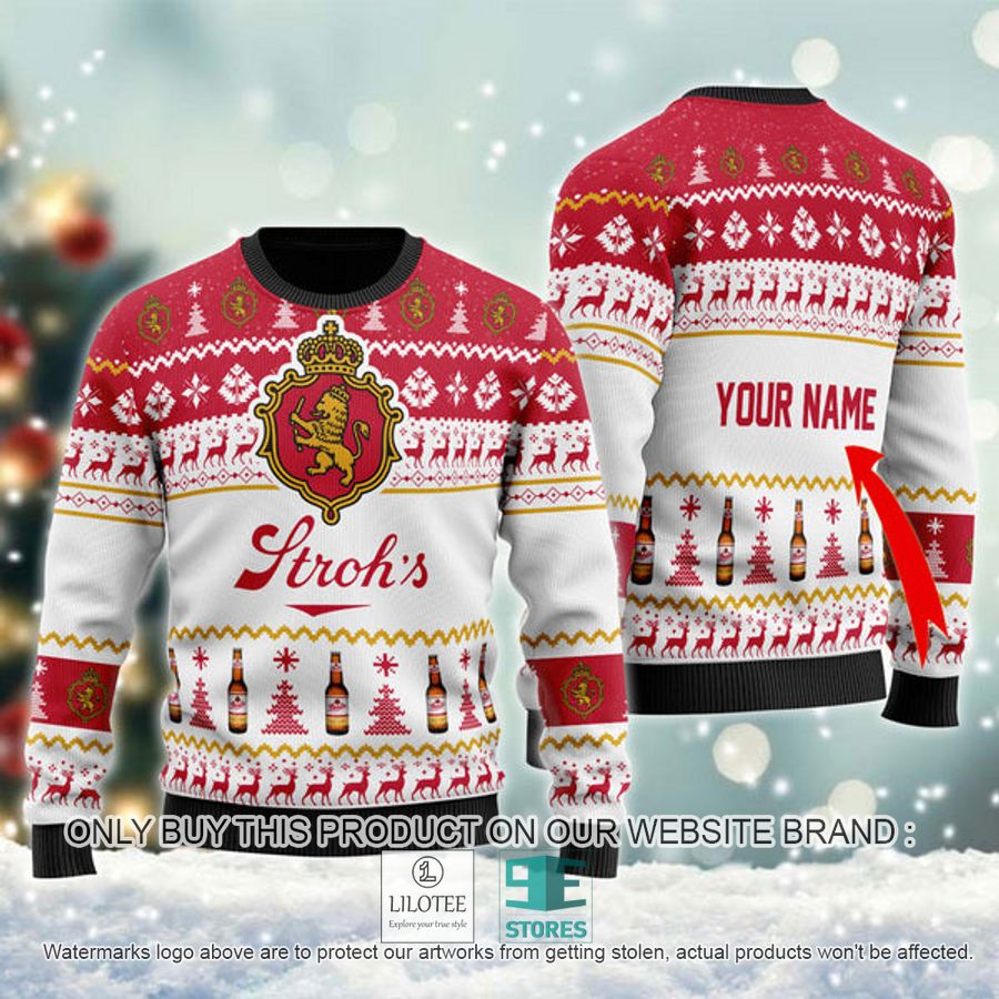 Personalized Stroh's Beer Ugly Christmas Sweater - LIMITED EDITION 8