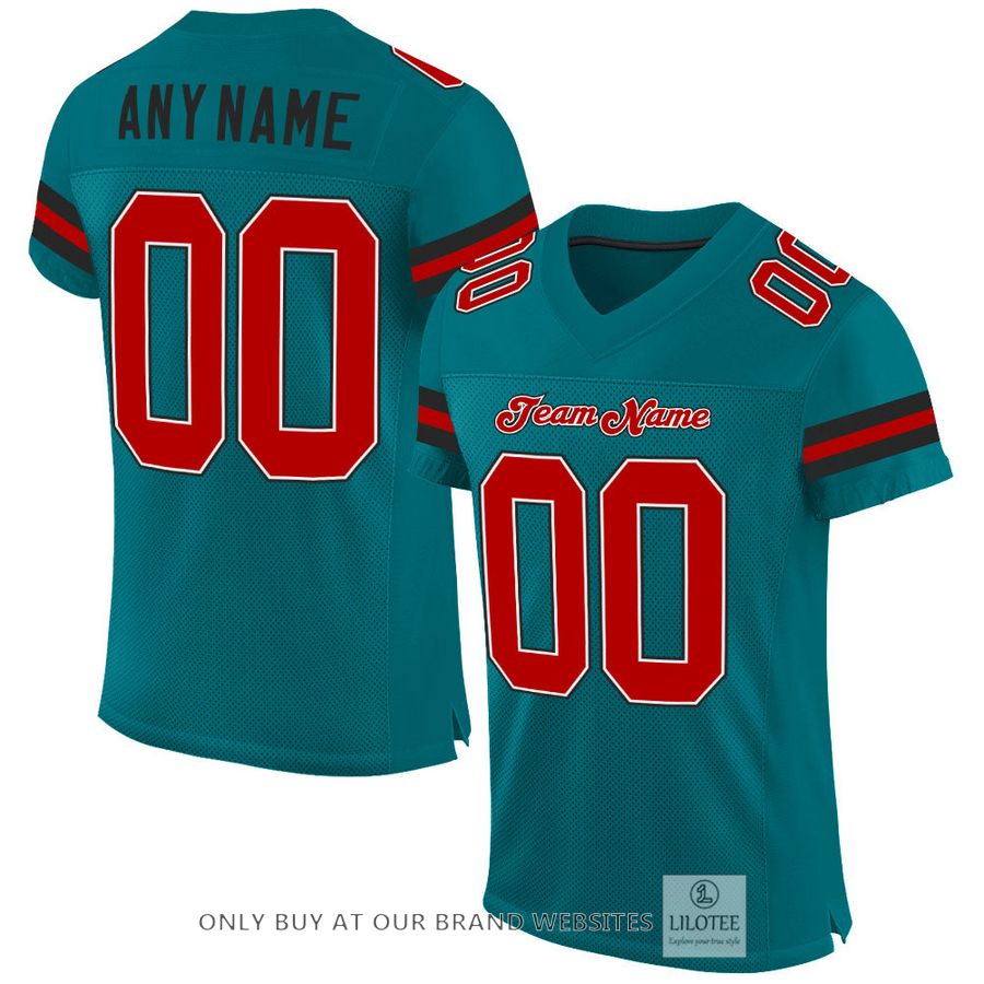 Personalized Teal Red-Black Football Jersey - LIMITED EDITION 17
