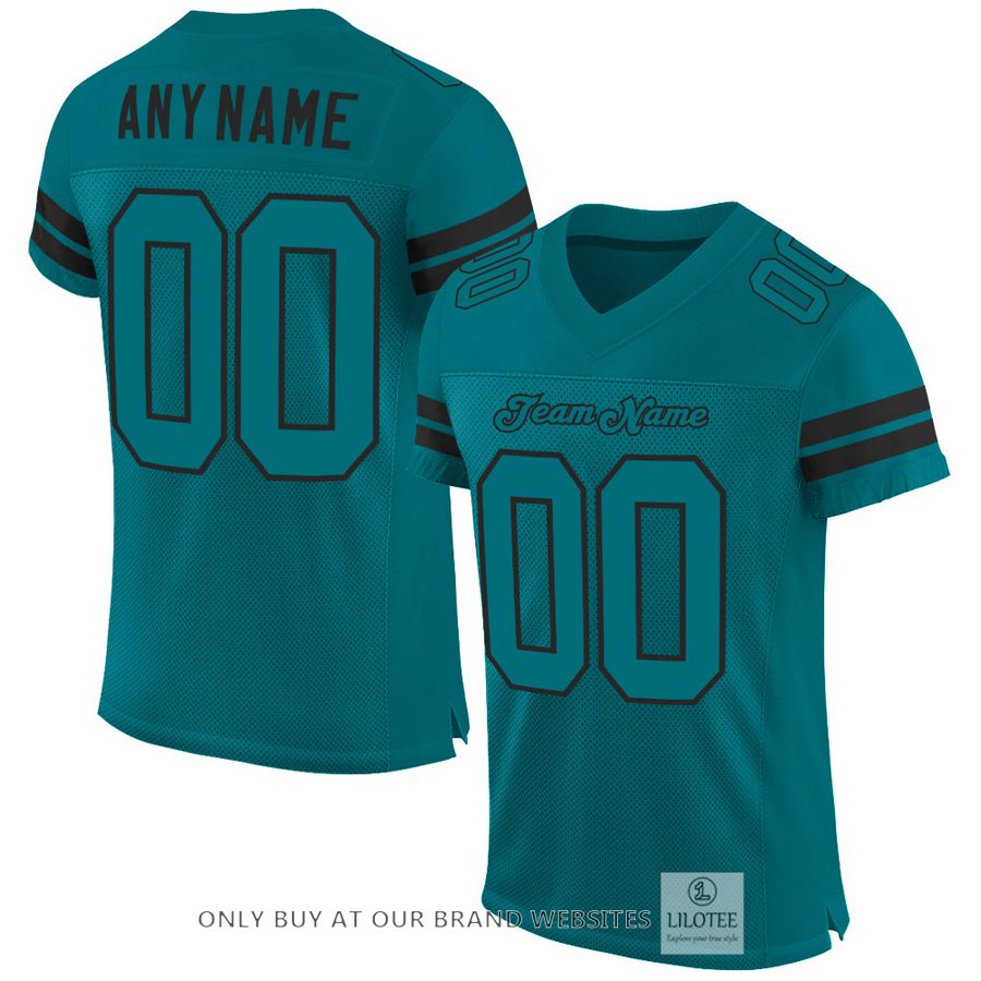 Personalized Teal Teal-Black Football Jersey - LIMITED EDITION 16