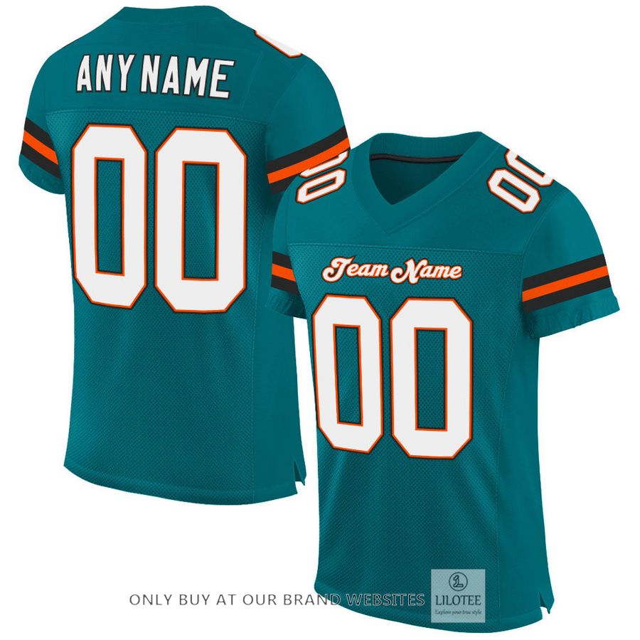 Personalized Teal White-Orange Football Jersey - LIMITED EDITION 17